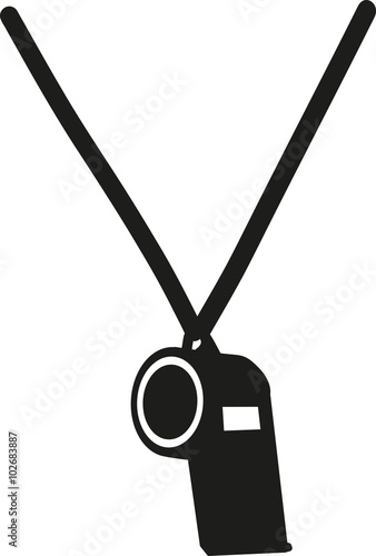 Referee whistle hanging around the neck