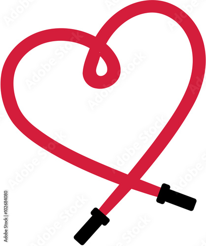 Skipping rope in shape of a heart