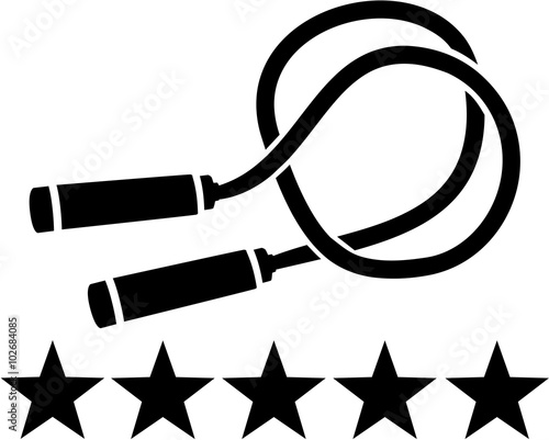Skipping rope with five stars
