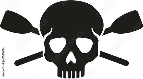 Skull with crossed paddles