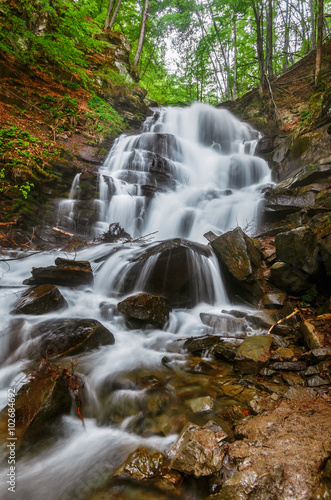 Fototapeta Naklejka Na Ścianę i Meble -  Carpathian Mountains. Waterfall Shipot, mountain river