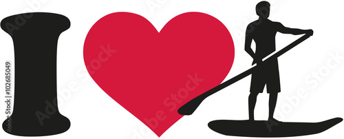 I love Stand up paddling silhouette