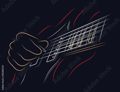 Playing guitar