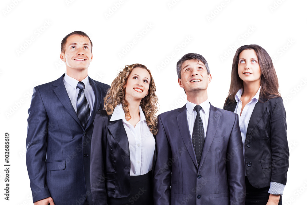 A group of attractive and successful business, ready for serious A group of attractive and successful business, ready for serious
