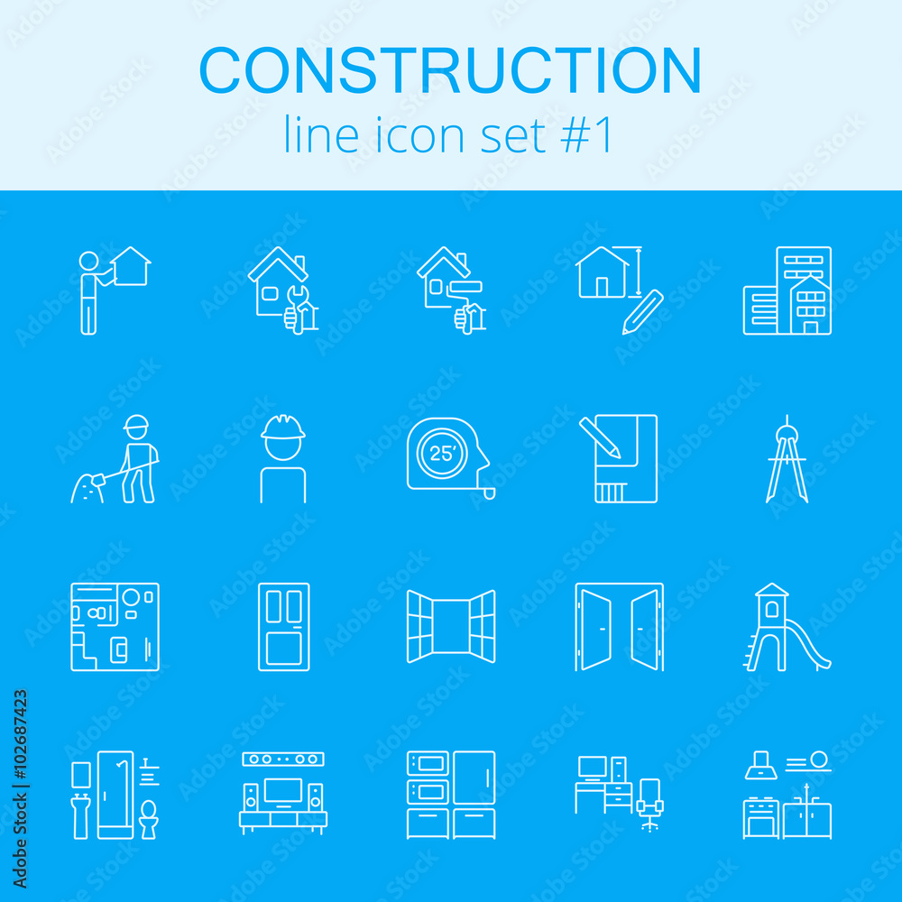 Construction icon set. Construction icon set.