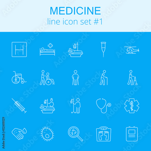 Medicine icon set.