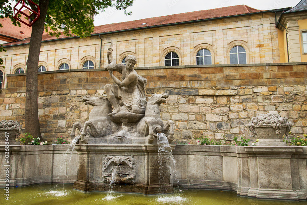 Wittelsbacher-Brunnen an der Schlosskirche in Bayreuth, Oberfranken