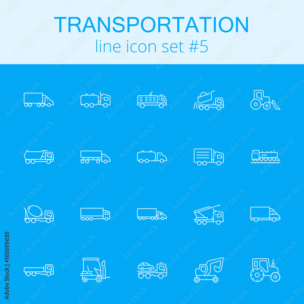 Transportation icon set. Transportation icon set.