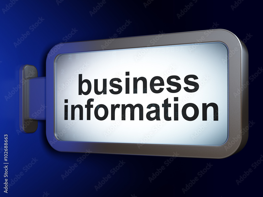 Finance concept: Business Information on billboard background Finance concept: Business Information on billboard background