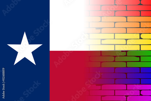 Gay Rainbow Wall Texan Flag