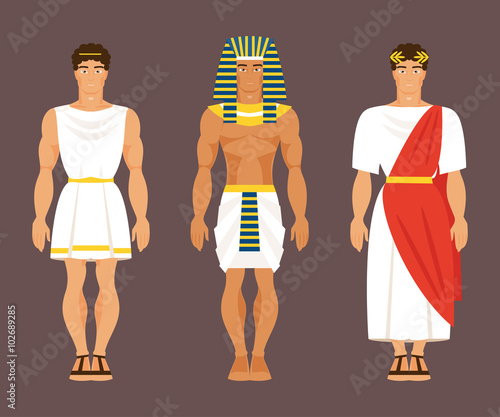 Ancient Greek, Egyptian and Roman. Vector illustration