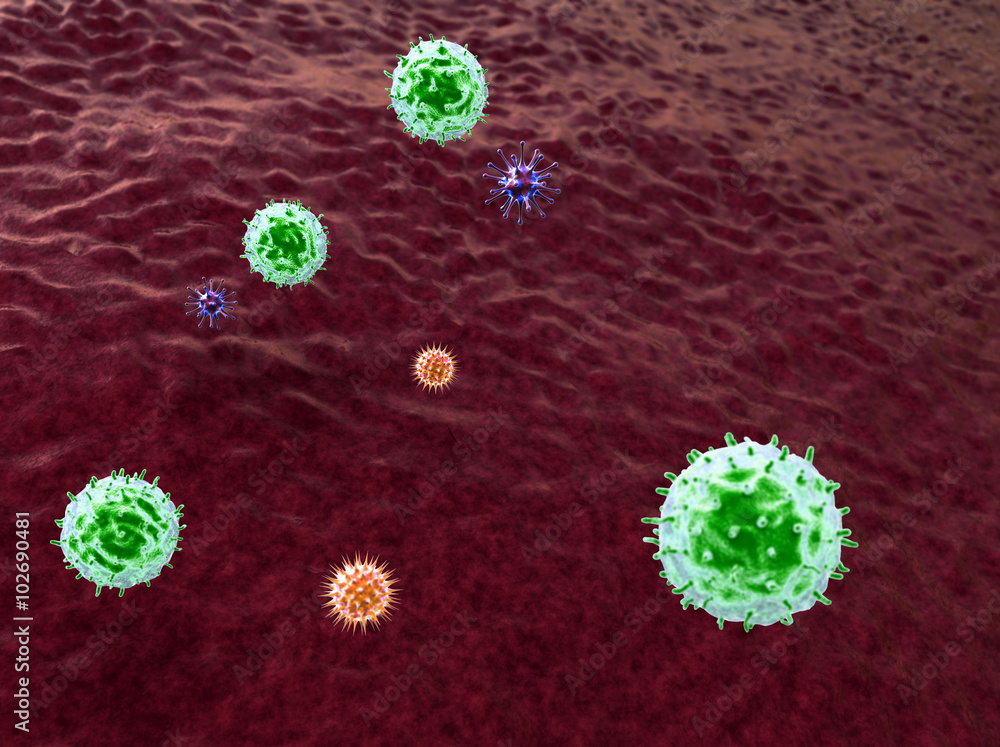 cancer cell, 3d rendered cancer cell, Clusters of cells, Cancer cell ...