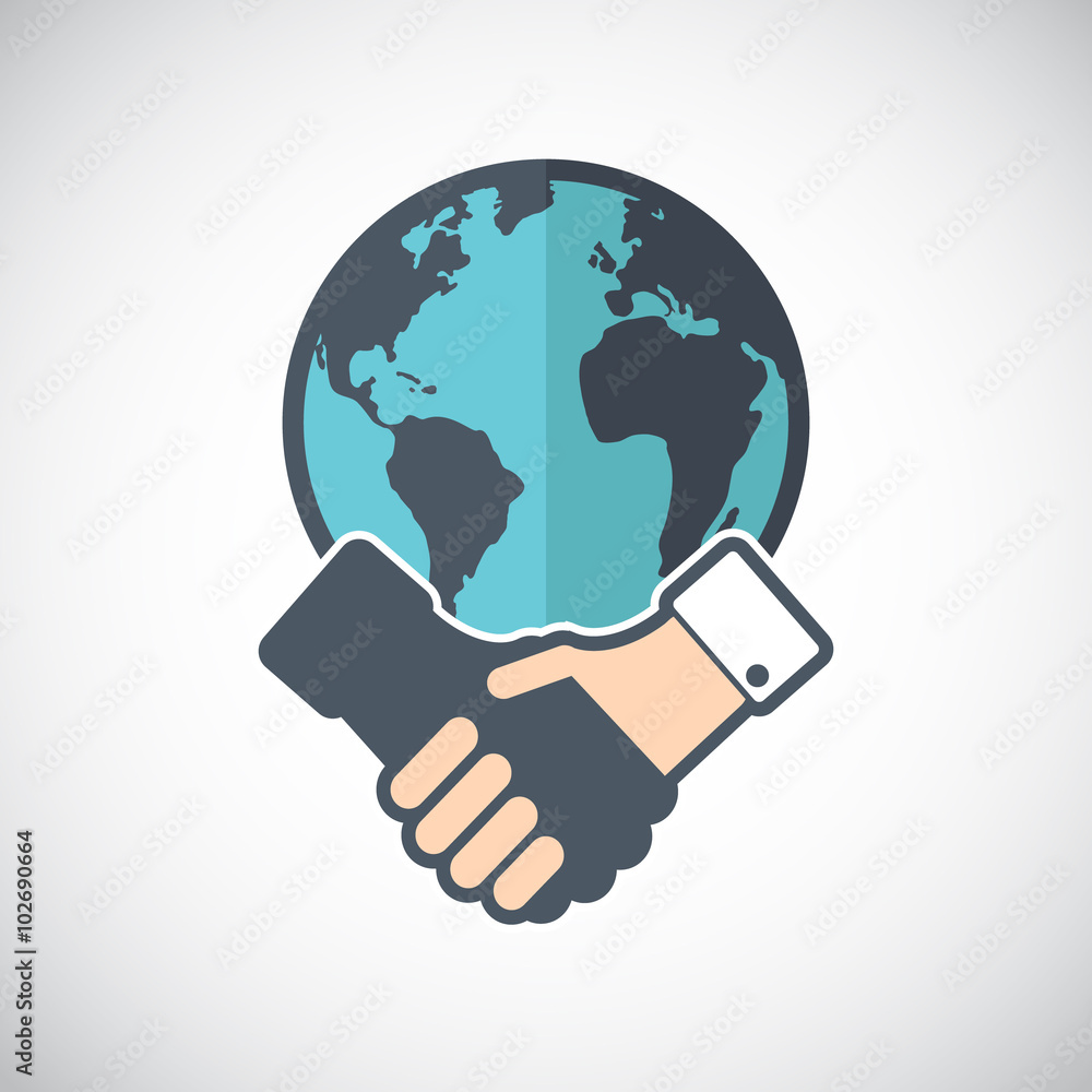 Semi-flat icon handshake. background for business and finance Semi-flat icon handshake. background for business and finance