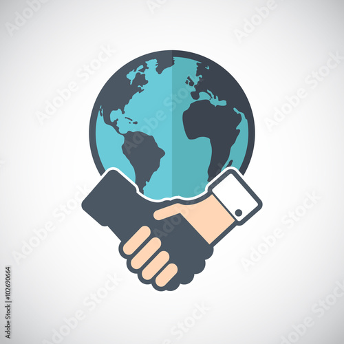 Wallpaper Mural Semi-flat icon handshake. background for business and finance Torontodigital.ca