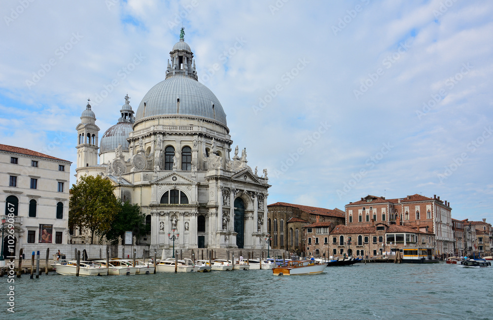Santa Maria della Salute church in Venice seen from the Grand Canal