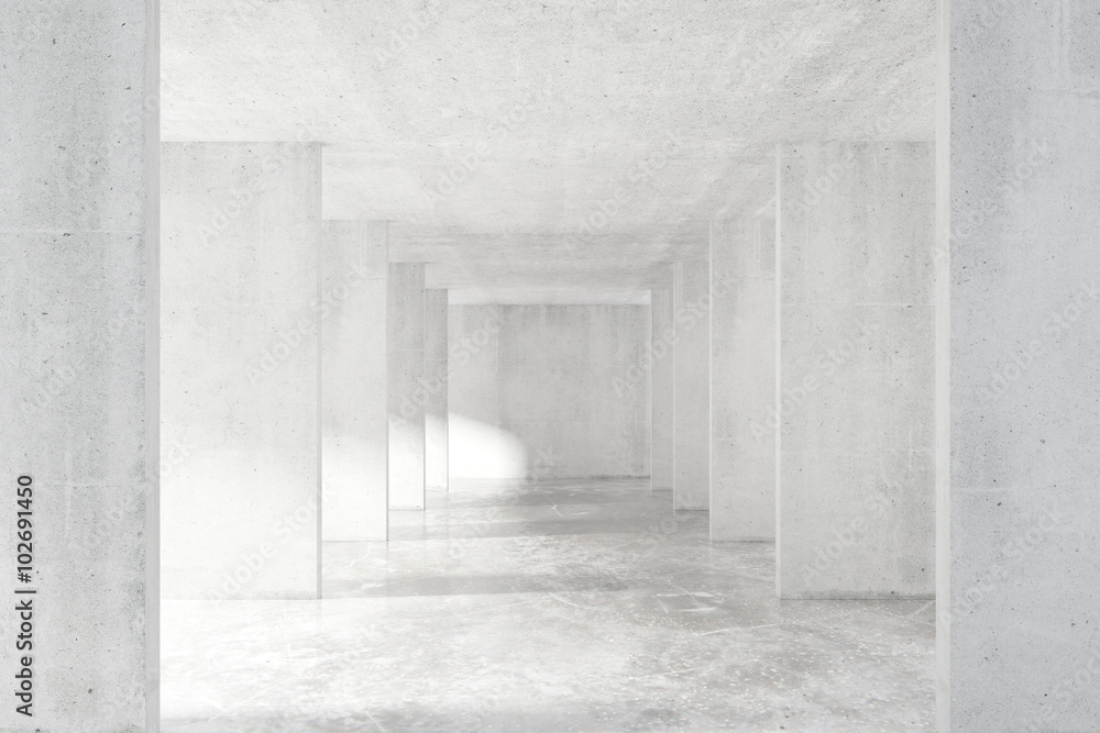 Fototapeta premium Tunel w stylu Loft z wieloma ścianami w lekkim pustym budynku