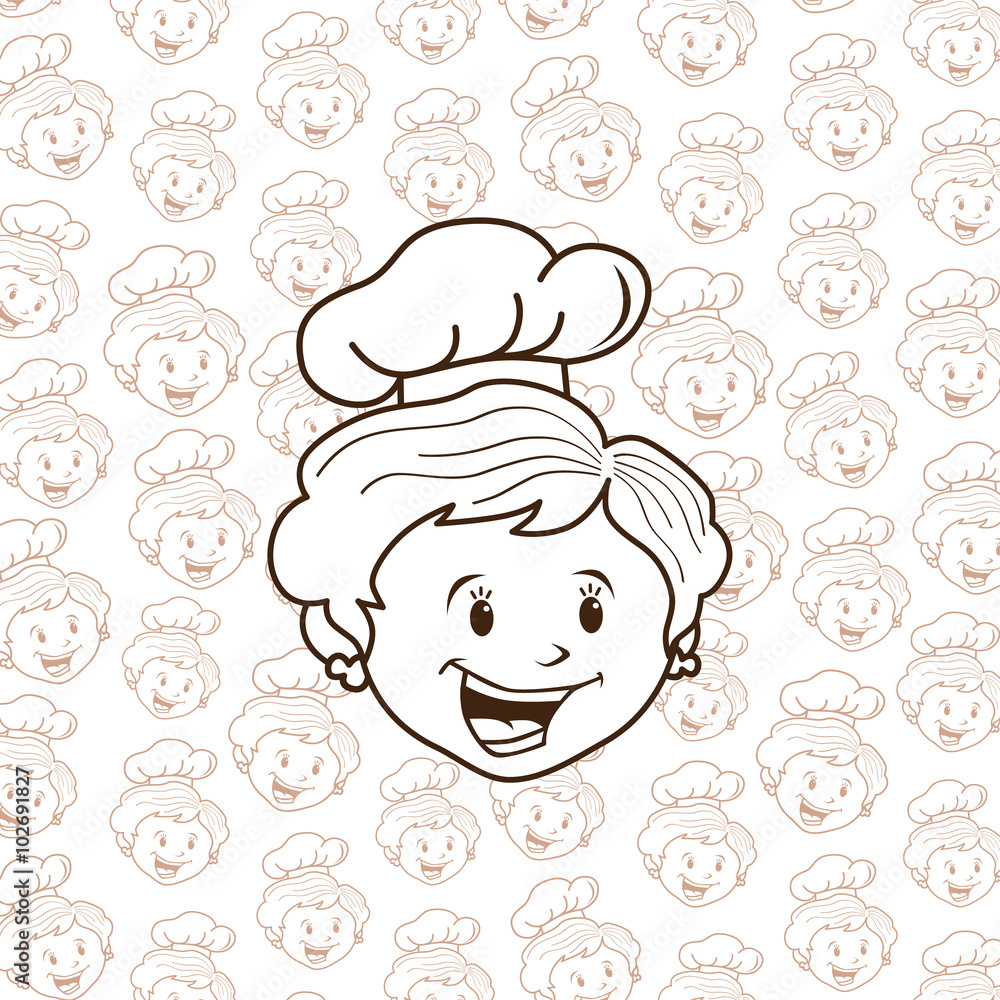 Obraz premium grandma chef cartoon