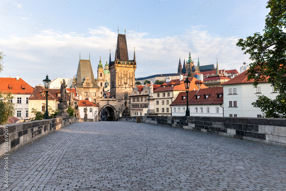 Charles Bridge morning view