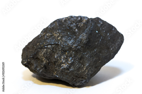 Ilmenite (mineral) isolated on white background photo