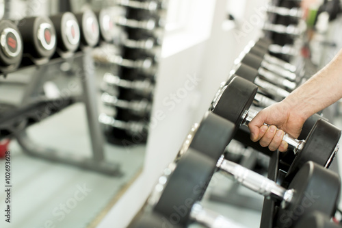 Dumbbell in the gym