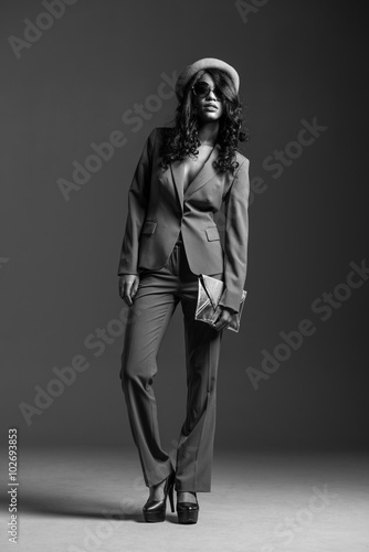 black fashion model wearing stylish wardrobe © BestStockFoto