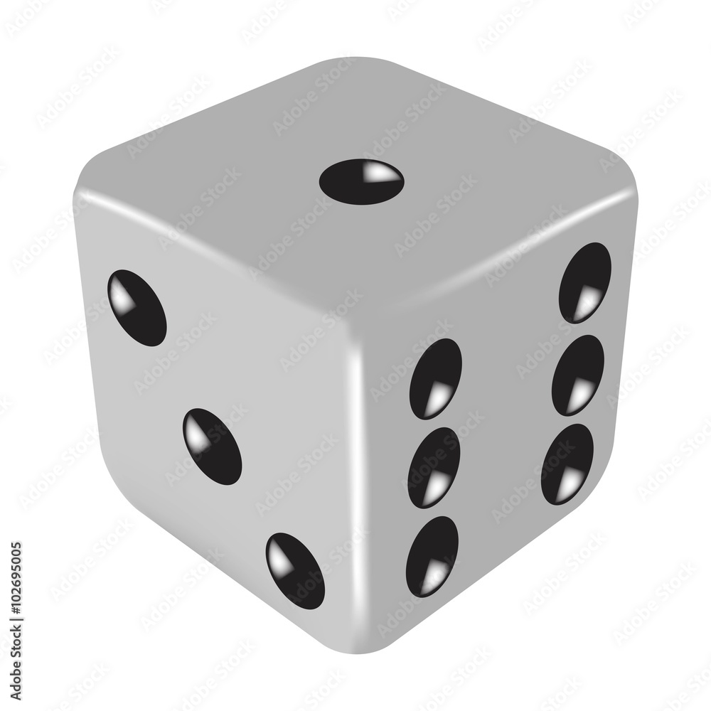 Vector illustration of gray dice. White background. Vector illustration of gray dice. White background.