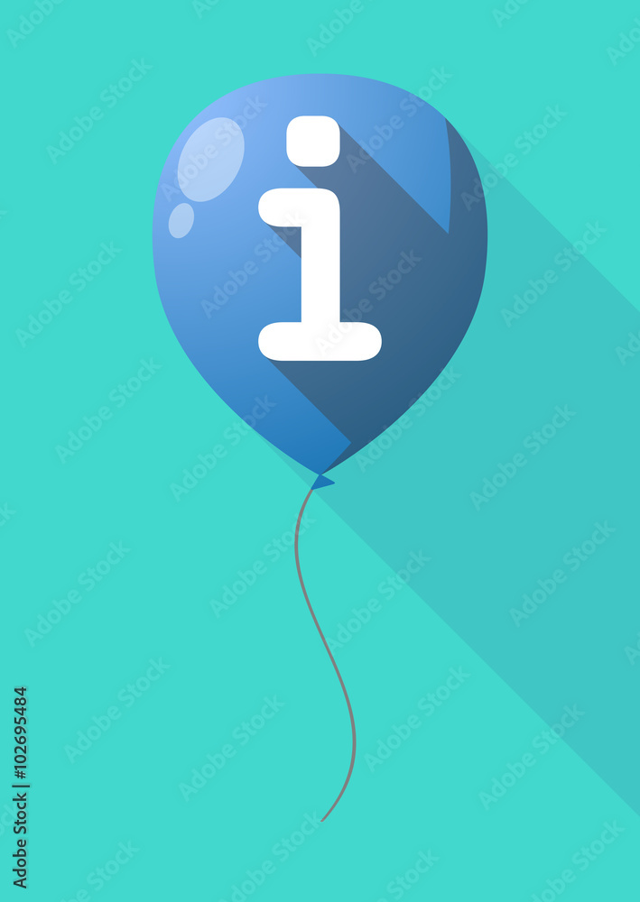 Long shadow balloon with an info sign Long shadow balloon with an info sign