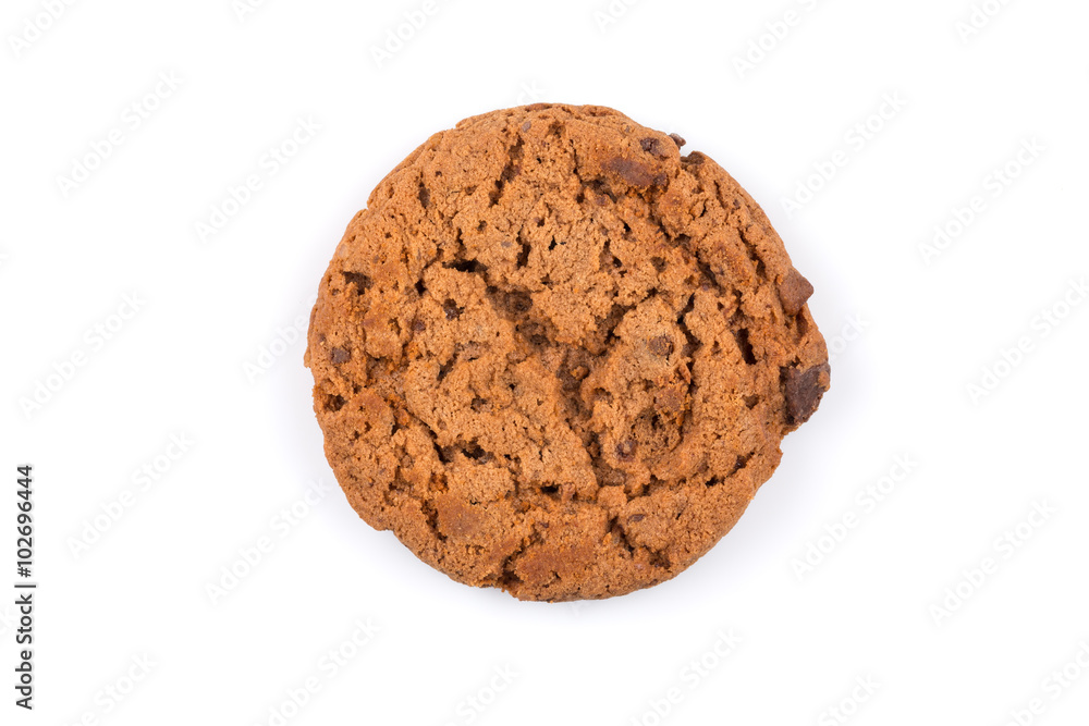 Chocolate chip cookie isolated on white Chocolate chip cookie isolated on white