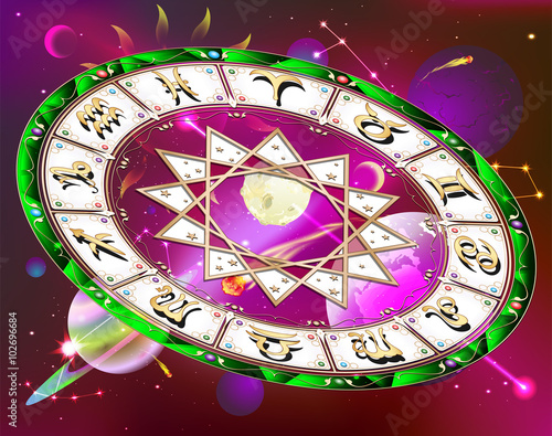 Zodiac circle in space