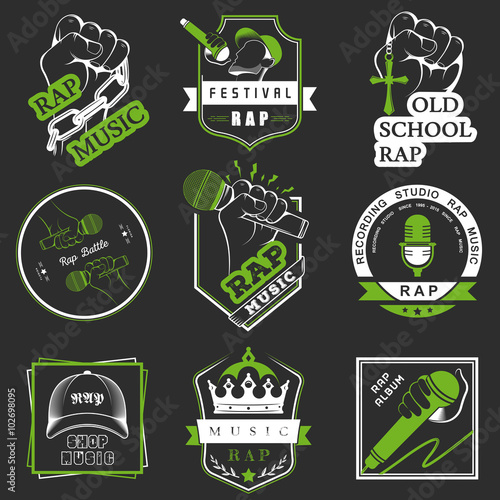 Set logos and Badges Rap Music