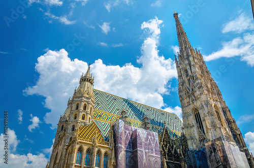 Amazing colorful St. Stephen's Cathedral of Vienna