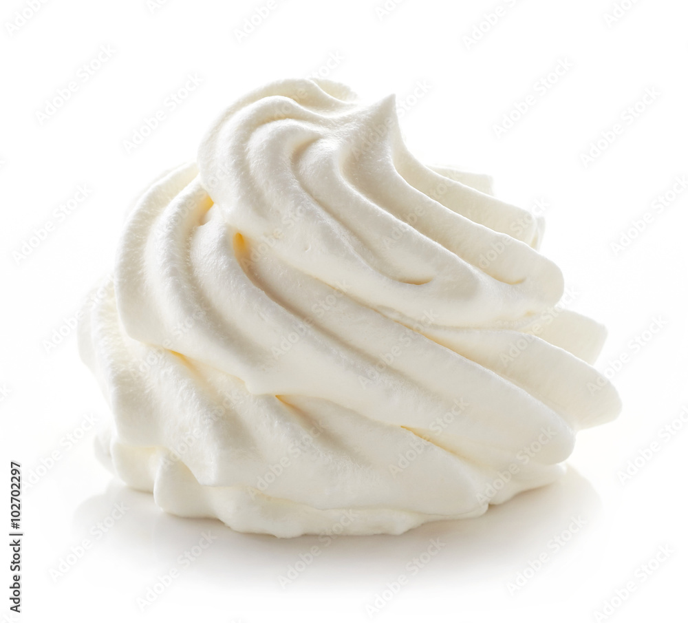 Obraz premium whipped cream on white background
