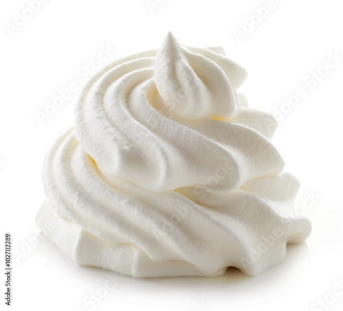 Foto whipped cream on white background