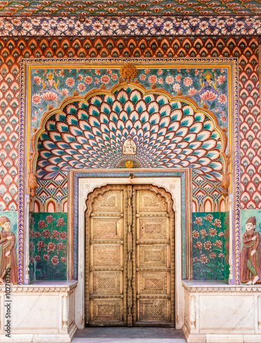 The Lotus Gate in Pitam Niwas Chowk, Jaipur City Palace, India photo