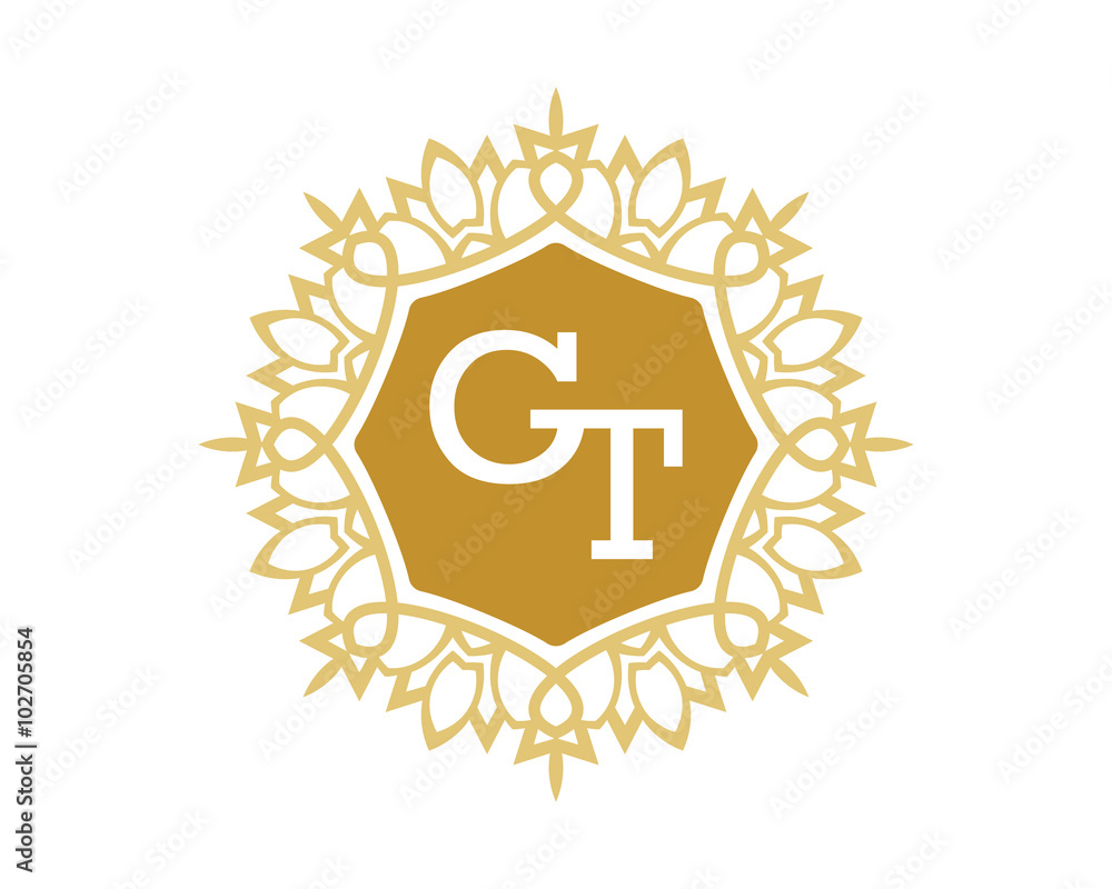 GT initial royal letter logo GT initial royal letter logo