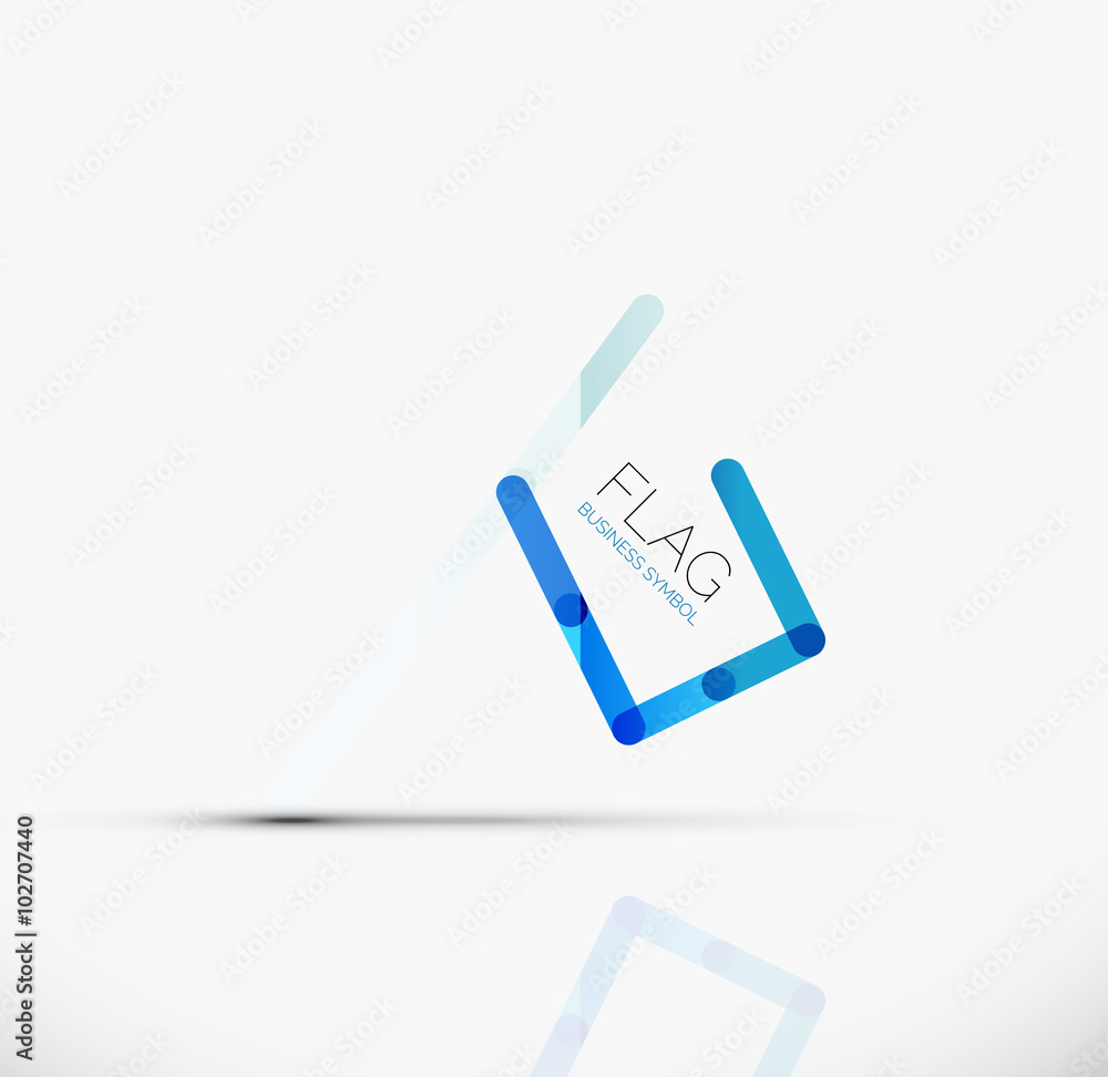 Logo flag, abstract linear geometric business icon Logo flag, abstract linear geometric business icon