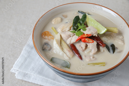 Tom Kha Gai , Thai Galangal chicken coconut soup photo