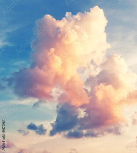 Obraz Pogodny nieba tło w rocznika retro stylu