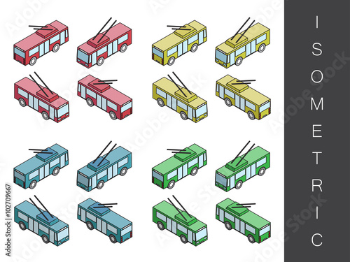 Isometric transport icon set.