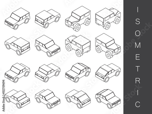 Isometric transport icon set.