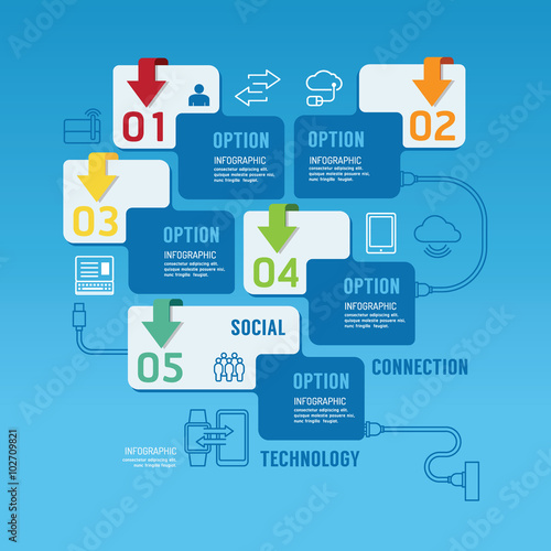 Technology infographics design options banner. Vector illustrati