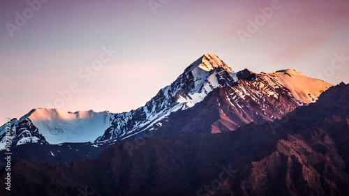 Himalayan mountain range during sunrise