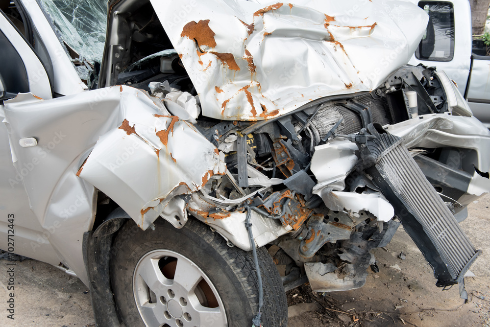 the condition of the car was demolished after the accident colli the condition of the car was demolished after the accident colli