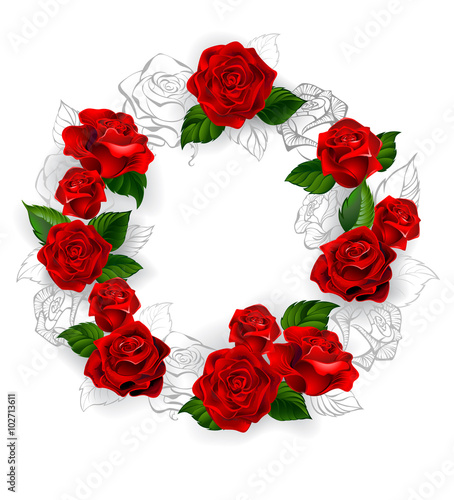 Circle of Red Roses