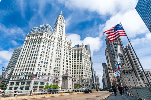 CHICAGO, ILLINOIS - MAY 22 : The Wrigley Building in Chicago, The corporate headquarters of the Wrigley Company, on May 22, 2008 in Chicago, Illinois, USA.