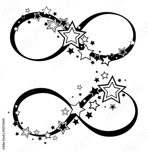 infinity symbol with stars