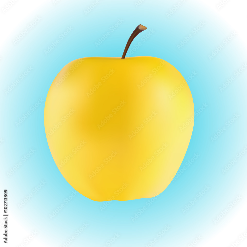 Obraz premium ripe yellow apple isolated on white