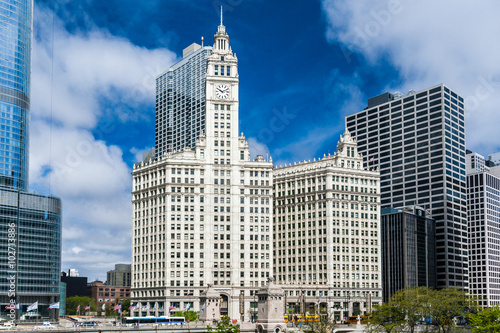 CHICAGO, ILLINOIS - MAY 22 : The Wrigley Building in Chicago, The corporate headquarters of the Wrigley Company, on May 22, 2008 in Chicago, Illinois, USA. photo