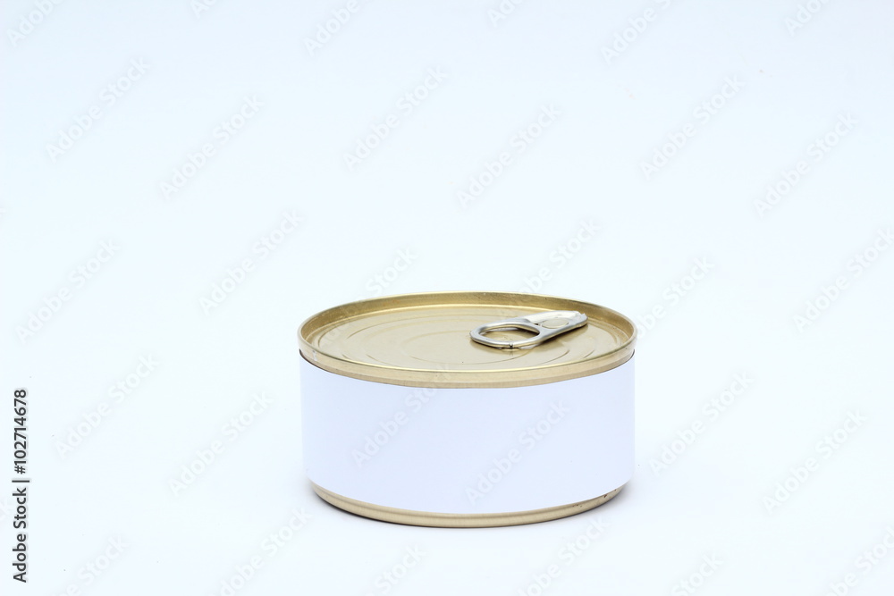 Metal tin set isolated on white background Metal tin set isolated on white background