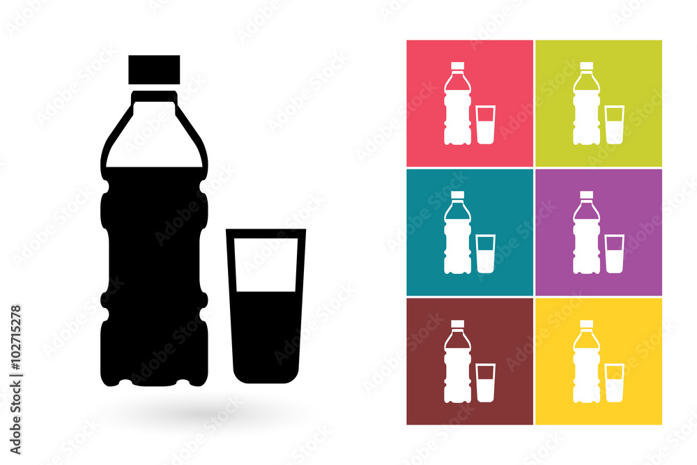 Fototapeta premium Bottle of water icon or bottle of water symbol. Bottle of water vector element or water bottle pictogram for logo with bottle of water icon or label with water icon